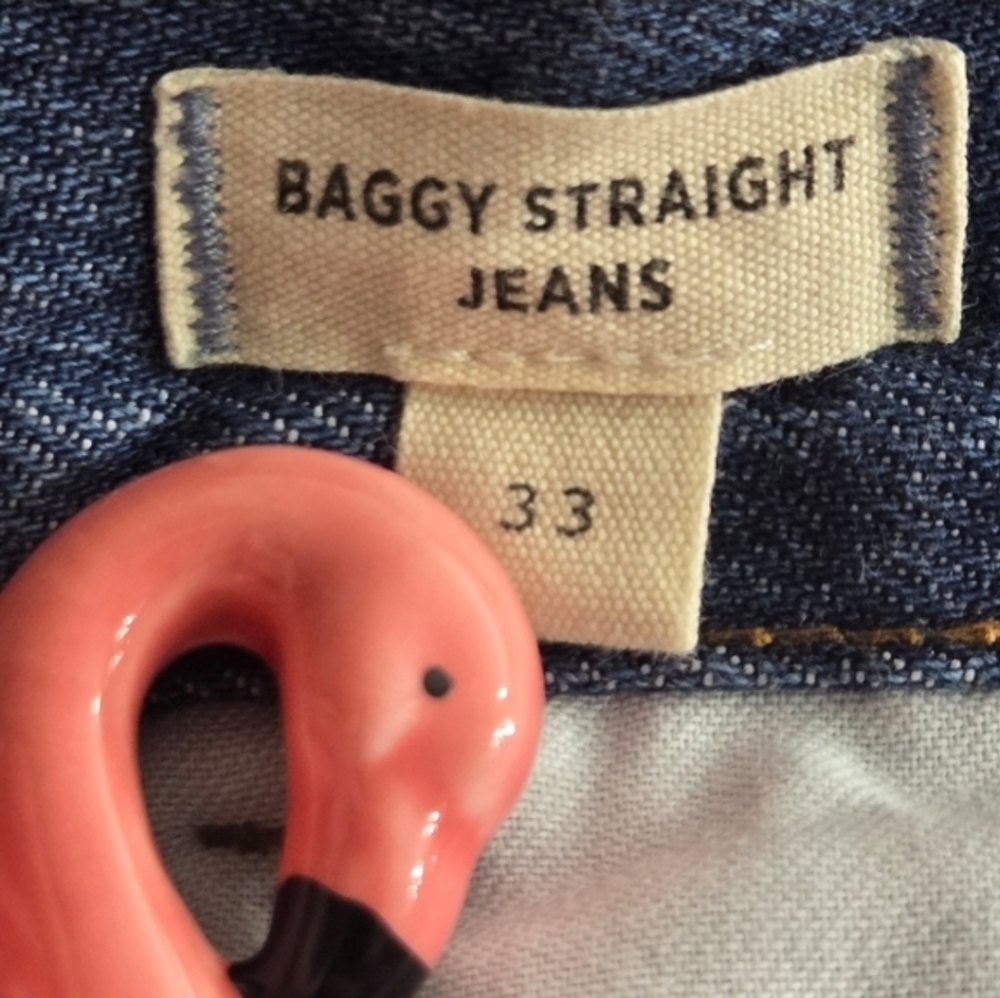 Madewell Baggy Straight Jean size 33 Pleats Wide Leg High Rise Trouser Pockets - Picture 15 of 16